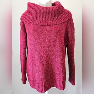 Women's Burgundy Cowl Neck Sweater
